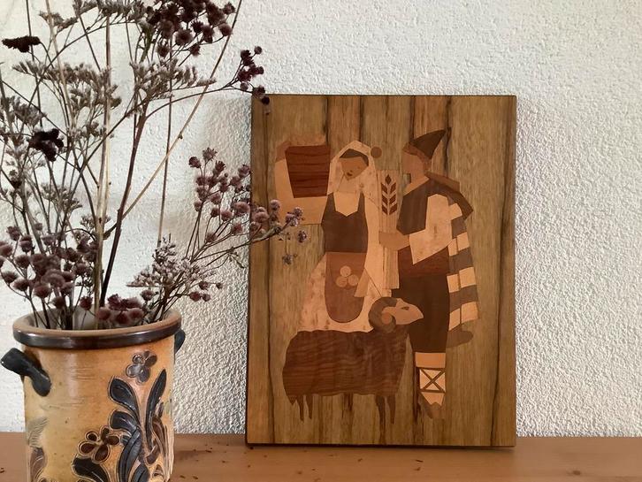 Schattig Plaatje, van meisje met herder en schaapje, Antiek en Kunst, Kunst | Beelden en Houtsnijwerken, Ophalen of Verzenden