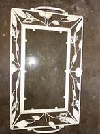 IJzeren Decoratie Bord met Glas, Huis en Inrichting, Woonaccessoires | Spiegels, Minder dan 50 cm, Gebruikt, Ophalen of Verzenden