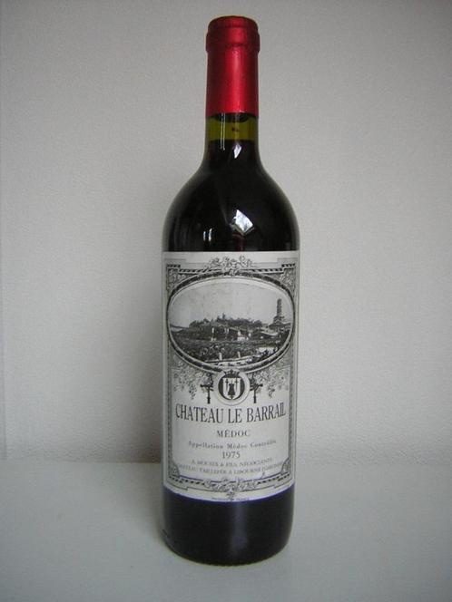 wijn 1975 Chateau Le Barrail Medoc 50 Jaar, Verzamelen, Wijnen, Nieuw, Rode wijn, Frankrijk, Vol, Ophalen of Verzenden