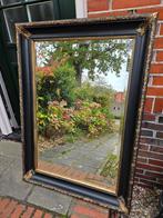 Grote brocante spiegel zwart/goud, Antiek en Kunst, Antiek | Spiegels, Ophalen, Rechthoekig