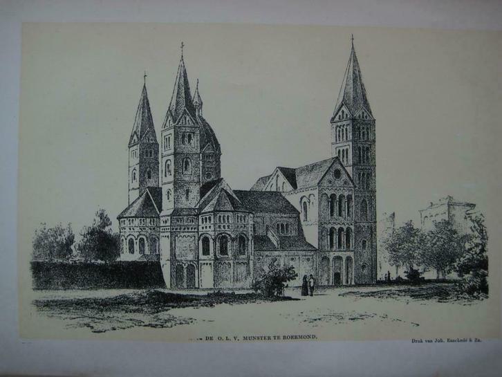 101 / Roermond O.L.V. Munster  Litho 1887, Antiek en Kunst, Kunst | Litho's en Zeefdrukken, Ophalen of Verzenden