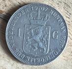 1 gulden 1907 Wilhelmina, Postzegels en Munten, Munten | Nederland, Ophalen, 1 gulden, Zilver, Koningin Wilhelmina