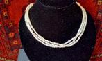 Ketting Prachtige klassieke 3 Strengs Parels ketting  Zilver, Ophalen of Verzenden, Nieuw, Wit, Steen of Mineraal