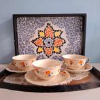 Geha Sphinx, 3 brocante thee kop en schotels, Antiek en Kunst, Ophalen of Verzenden