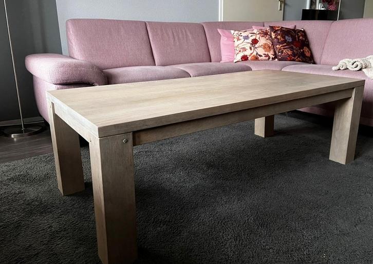 Massief eiken salontafel, Huis en Inrichting, Tafels | Salontafels, Zo goed als nieuw, Minder dan 50 cm, 50 tot 100 cm, 150 tot 200 cm