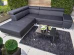 !!ACTIE!! Zwarte hoekbank, gratis levering, Verzenden, Zo goed als nieuw, 150 cm of meer, Vierpersoons of meer