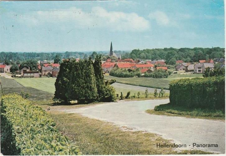 HELLENDOORN Panorama, Verzamelen, Ansichtkaarten | Nederland, Gelopen, Overijssel, 1960 tot 1980, Verzenden