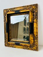 Antieke 19e eeuws barok bladgoud spiegel, Ophalen of Verzenden, Rechthoekig, Minder dan 50 cm