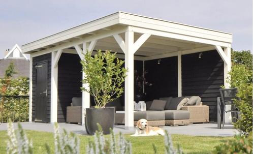 Tuinoverkapping met berging 600x400cm (showmodel), Tuin en Terras, Overkappingen, Zo goed als nieuw, Tuinpaviljoen, Ophalen