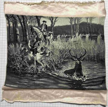Zijde kunst doeken - Jacht - Antiek - Zwart/wit - VINTAGE beschikbaar voor biedingen