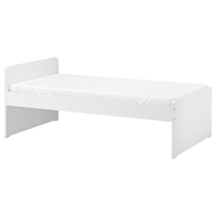 IKEA bed en matras, Huis en Inrichting, Slaapkamer | Bedden, Nieuw, Eenpersoons, 90 cm, 200 cm, Hout, Wit, Ophalen