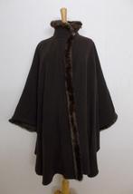 Bruine wol/cashmere poncho/mantel van Damo Donna! L/XL, Verzenden, Zo goed als nieuw, Maat 46/48 (XL) of groter, Bruin