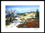Ella Fort Litho " Champ Fleuri " Fraai Kleurig Werk, Antiek en Kunst, Kunst | Litho's en Zeefdrukken, Ophalen of Verzenden