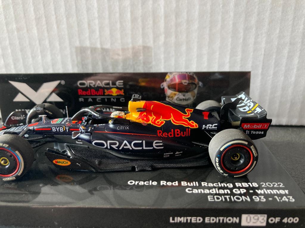 ✅ Max Verstappen 1:43 editie 93 Winner Canadian GP 2022 RB18, Ophalen of Verzenden, Nieuw, Formule 1
