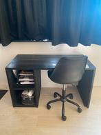 Bureau + stoel / zwart / hout / 120, Ophalen, Zo goed als nieuw