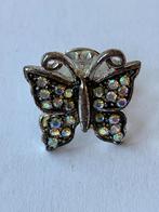 Kleine pin vlinder met aurora strass, Ophalen, Overige materialen, Met strass, Minder dan 4 cm