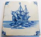 Zeldzame 17e eeuwse tegel met VOC SCHIP; een 3-master!, Ophalen of Verzenden