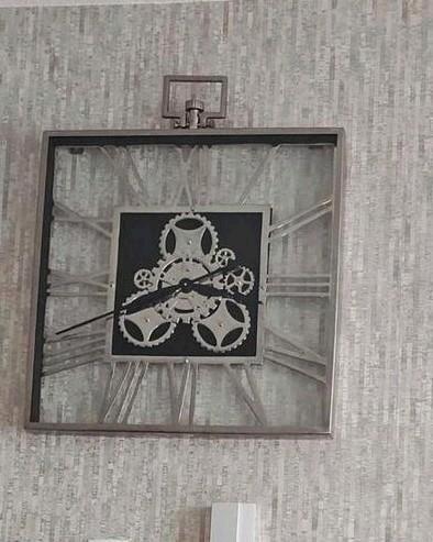 Coco Maison Klok Zilver Richmond/Eric Kuster Stijl, Huis en Inrichting, Woonaccessoires | Klokken, Zo goed als nieuw, Wandklok