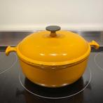 Vintage Le Creuset braadpan Enzo Mari cocotte, Huis en Inrichting, Keuken | Potten en Pannen, Verzenden, Gebruikt, Gietijzer, Koekenpan of Braadpan