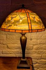 Tiffany Lamp Stijl met Hert Motief, Gebruikt, Ophalen of Verzenden, Minder dan 100 cm, Tiffany