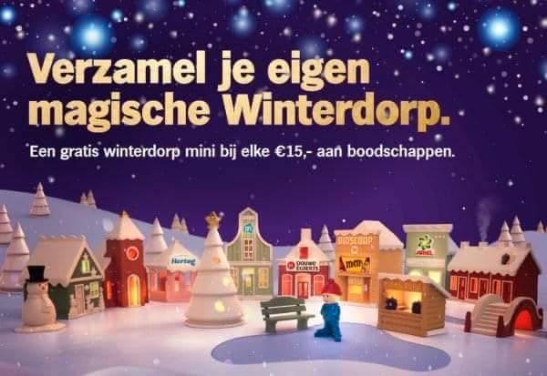 9 figuurtjes ah winterdorp/kerstdorp, Verzamelen, Supermarktacties, Albert Heijn, Ophalen of Verzenden