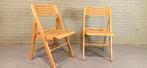 Set van 2 vintage houten klapstoelen, IKEA, Huis en Inrichting, Stoelen, Ophalen, Tweedehands, Twee, Bruin