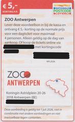ZOO Antwerpen. € 5,- korting pp. Postcodeloterij voordeelbon, Drie personen of meer, Kortingskaart