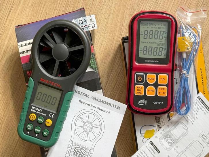 meetinstrumenten ventilatie warmtepomp anemometer en delta T, Doe-het-zelf en Verbouw, Meetapparatuur, Zo goed als nieuw, Overige meters