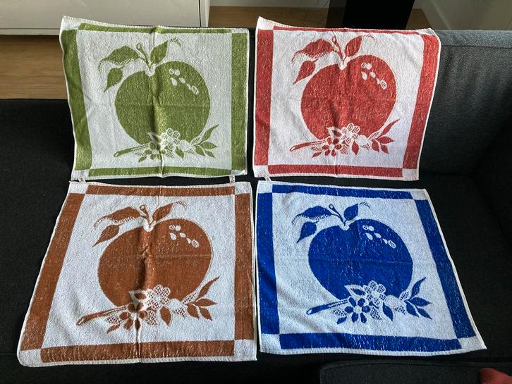 4 Retro vintage Keuken Handdoeken - Wevolux nieuw, Huis en Inrichting, Keuken | Textiel, Nieuw, Theedoek of Handdoek, Overige kleuren