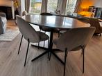 Robuuste ronde eettafel met 4 stoelen, Huis en Inrichting, Tafels | Eettafels, Ophalen, Zo goed als nieuw