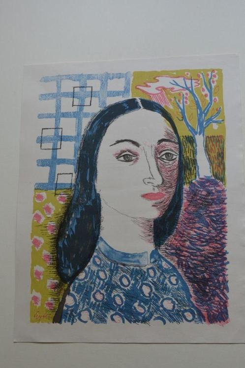CHARLES EYCK DAME 1947 Litho Gesigneerd Schildersprent SP9, Antiek en Kunst, Kunst | Litho's en Zeefdrukken, Verzenden