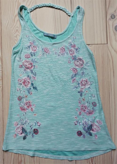 van Bershka: turquoise hemdje/ top met roosjes, mt S, nieuw, Kleding | Dames, Tops, Nieuw, Maat 36 (S), Groen, Zonder mouw, Verzenden