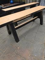 Nog zoon ferme stevige bank in blank met zwart hout, Ophalen, Nieuw, Hout