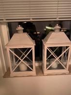 Mooie witte lantaarns 2 stuks, Ophalen, Zo goed als nieuw, Overige materialen, Minder dan 25 cm