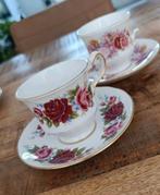 Queen Anne bone china theekopje en schotelset porselein goud, Antiek en Kunst, Ophalen of Verzenden