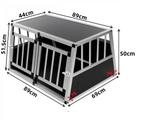 Autobench Aluminium Dubbeldeurs Auto Hondenbench 89x69x50 cm, Dieren en Toebehoren, Ophalen of Verzenden, Nieuw