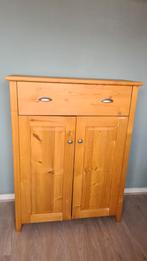 Grenenhouten kast met lade en deuren hout, Ophalen, Gebruikt, 50 tot 100 cm, Landelijk