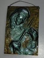 Glazen plaquette van viool spelend meisje., Ophalen