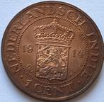 Nederlands-Indië een cent 1914 zeer zeldzame proof munt!!, Postzegels en Munten, Munten | Nederland, Ophalen of Verzenden, Koningin Wilhelmina