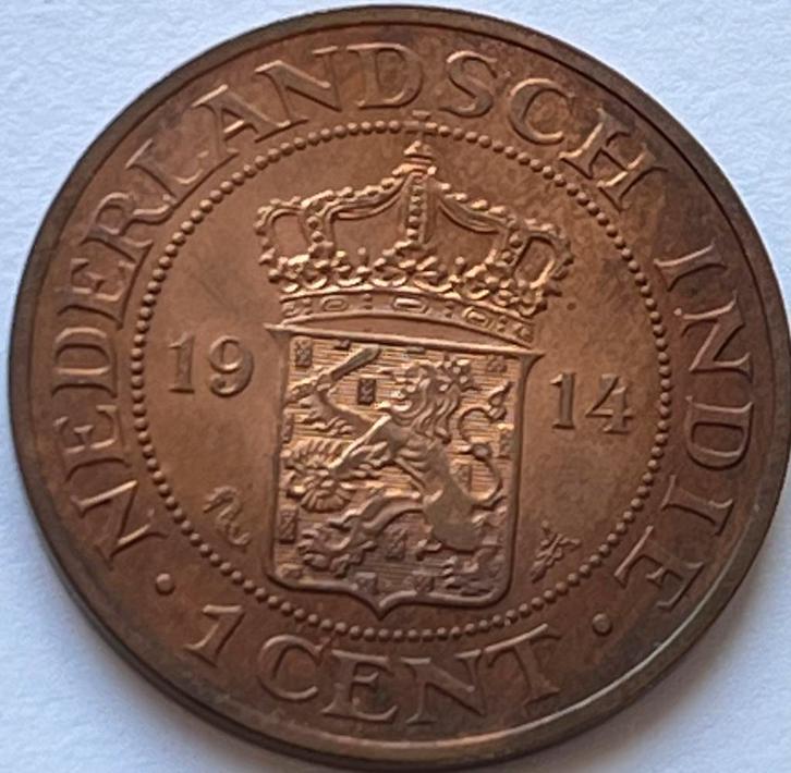 Nederlands-Indië een cent 1914 zeer zeldzame proof munt!!, Postzegels en Munten, Munten | Nederland, Overige waardes, Koningin Wilhelmina
