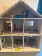 Groot Poppenhuis met meubeltjes, Kinderen en Baby's, Speelgoed | Poppenhuizen, Ophalen, Gebruikt, Poppenhuis