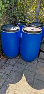 150L vaten met metalen band en Deksel 5st, 150 liter of meer, Ophalen, Gebruikt, Kunststof
