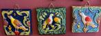 Brocante Oude Tegels Lille Vogel Design Set van 3 Wandborden, Ophalen of Verzenden