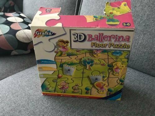 3D puzzel Ballerina vloerpuzzel Grafix, Kinderen en Baby's, Speelgoed | Kinderpuzzels, Zo goed als nieuw, 6 jaar of ouder, 10 tot 50 stukjes