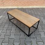 Salon tafel industrieel met eiken blad, Ophalen, 100 tot 150 cm, 50 tot 100 cm, Zo goed als nieuw