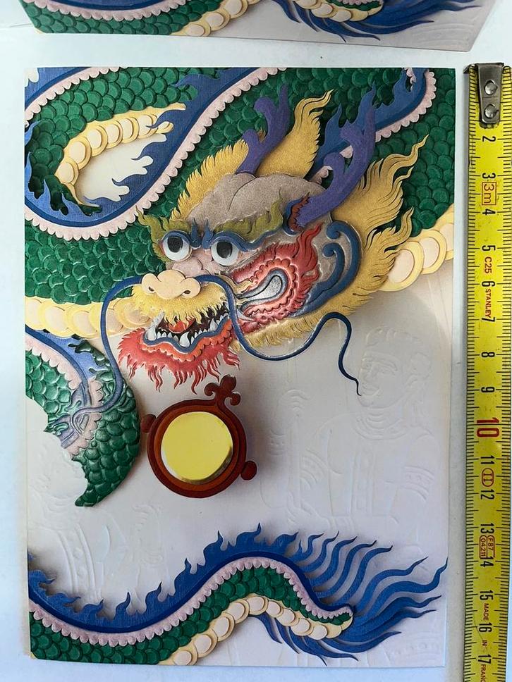 Thaise/Chinese kerstkaarten, draak, vuurvogel, leeuw, Diversen, Kerst, Zo goed als nieuw, Ophalen of Verzenden