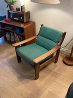 2 gerestaureerde 'mid century modern' vintage lounge stoelen, Huis en Inrichting, Stoelen, Hout, Twee, Bruin, Ophalen of Verzenden