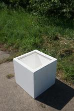 Witte Polyester bloembak plantenbak 60x60x40, Kunststof, Balkon, Vierkant, Nieuw