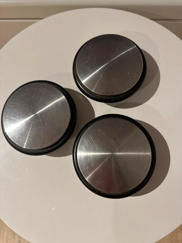 3 Deurstoppers - RVS met Rubber, Huis en Inrichting, Woonaccessoires | Deurstoppers, Zo goed als nieuw, Binnen, Ophalen of Verzenden