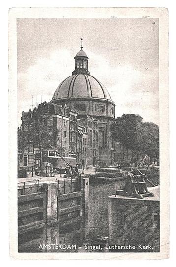 901763	Amsterdam	Singel	1947 Lutherse Kerk	Gelopen met postz beschikbaar voor biedingen